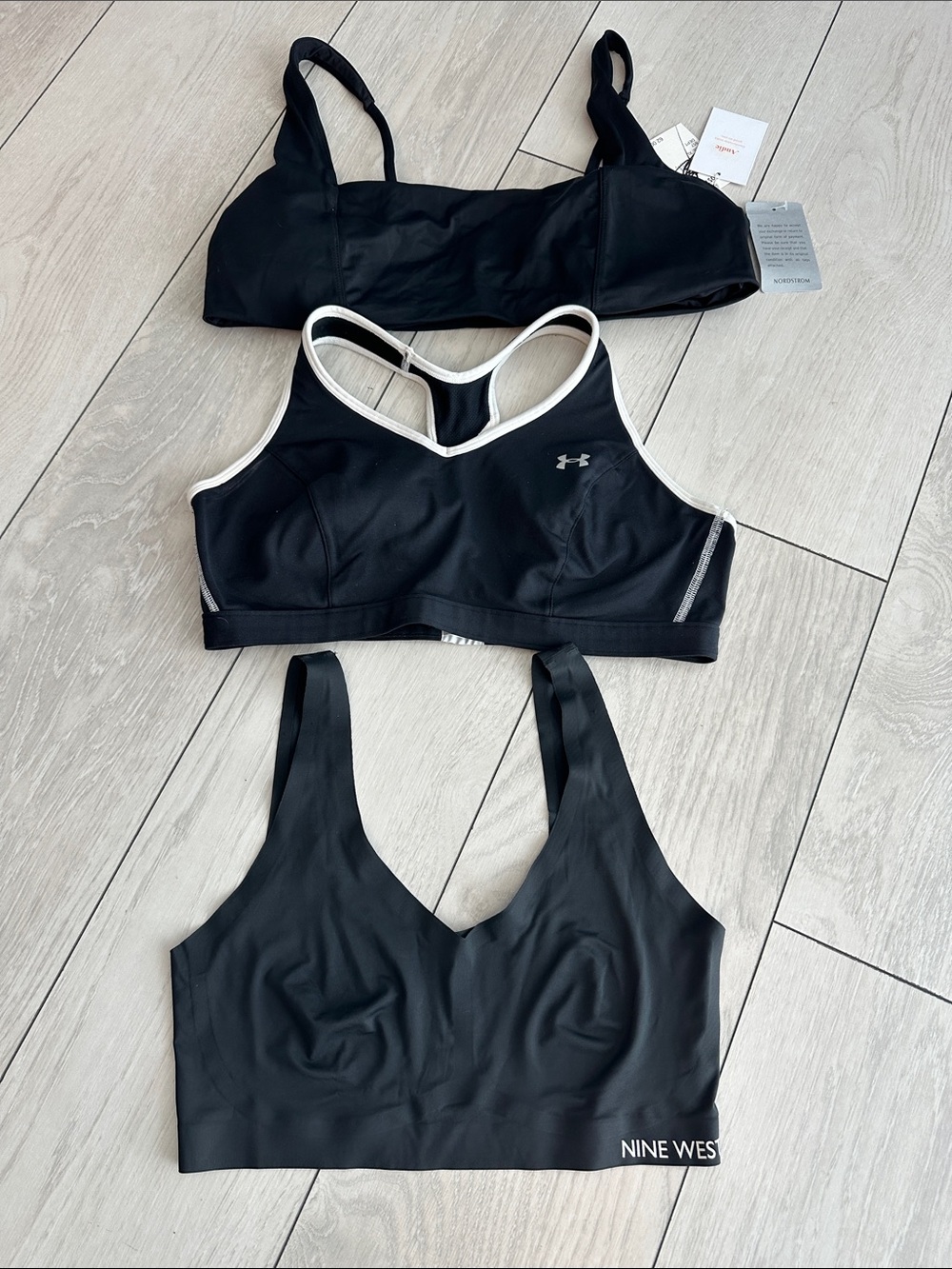 Andie Black Sports Bra - Sleek Supportive Active Bralette